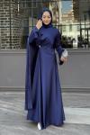 Beyza Tesettür Abiye Lacivert
