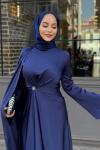 Beyza Tesettür Abiye Lacivert