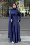 Beyza Tesettür Abiye Lacivert