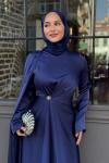 Beyza Tesettür Abiye Lacivert