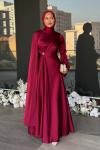 Beyza Tesettür Abiye Bordo