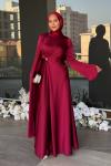 Beyza Tesettür Abiye Bordo