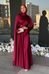 Beyza Tesettür Abiye Bordo