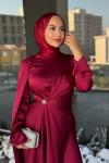 Beyza Tesettür Abiye Bordo