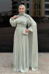 Birgül Tesettür Abiye Mint Yeşili