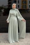 Birgül Tesettür Abiye Mint Yeşili