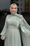 Birgül Tesettür Abiye Mint Yeşili