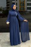 Birgül Tesettür Abiye Lacivert