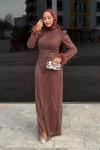 Yasemen Tesettür Abiye Kahverengi