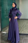 Demet Tesettür Abiye Lacivert