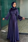 Demet Tesettür Abiye Lacivert