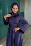 Demet Tesettür Abiye Lacivert