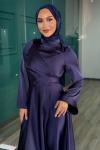 Demet Tesettür Abiye Lacivert