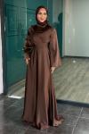 Demet Tesettür Abiye Kahverengi