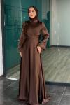 Demet Tesettür Abiye Kahverengi