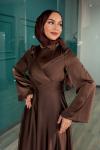 Demet Tesettür Abiye Kahverengi