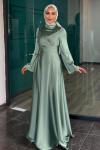 Demet Tesettür Abiye Mint Yeşili