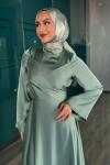 Demet Tesettür Abiye Mint Yeşili