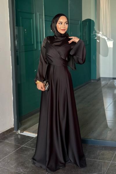 Demet Tesettür Abiye Siyah
