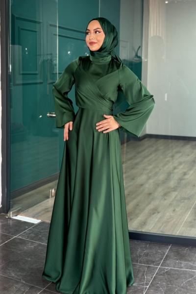 Demet Tesettür Abiye Zümrüt