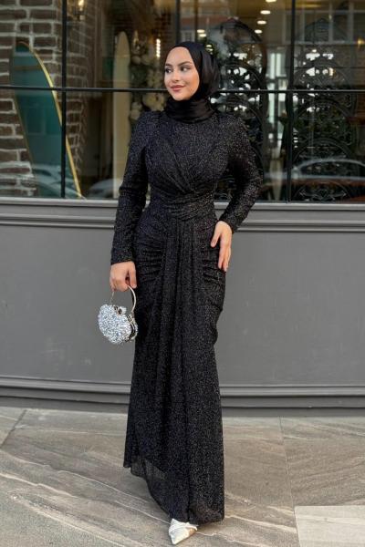 İdil Tesettür Abiye Siyah