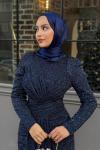 İdil Tesettür Abiye Lacivert