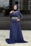 Ayça Tesettür Abiye Lacivert