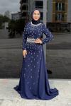 Ayça Tesettür Abiye Lacivert