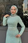 Ayça Tesettür Abiye Su Yeşili