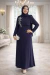 Gülçin Tesettür Abiye Lacivert