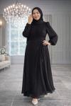 Gamze Tesettür Abiye Siyah