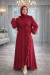Beliz Tesettür Abiye Bordo