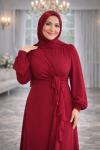 Beliz Tesettür Abiye Bordo