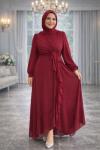 Beliz Tesettür Abiye Bordo