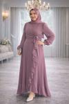 Beliz Tesettür Abiye Lila