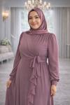 Beliz Tesettür Abiye Lila