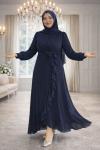 Beliz Tesettür Abiye Lacivert