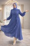 Beliz Tesettür Abiye Mavi