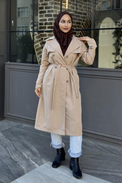 Aylin Rüzgarlıklı Trençkot Bej