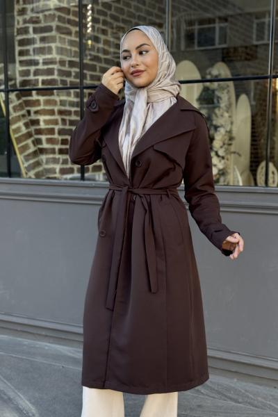 Aylin Rüzgarlıklı Trençkot Kahverengi