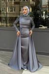 Meliha tesetür abiye Gri