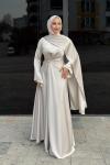 Beyza Tesettür Abiye Taş Rengi