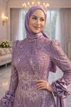 Nesibe Tesettür Abiye Lila