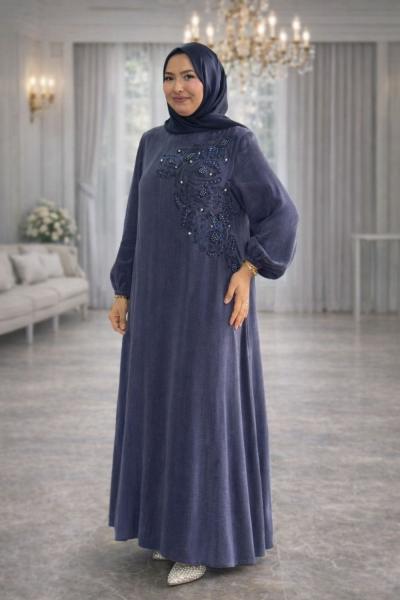 Fatoş Tesettür Abiye Lacivert