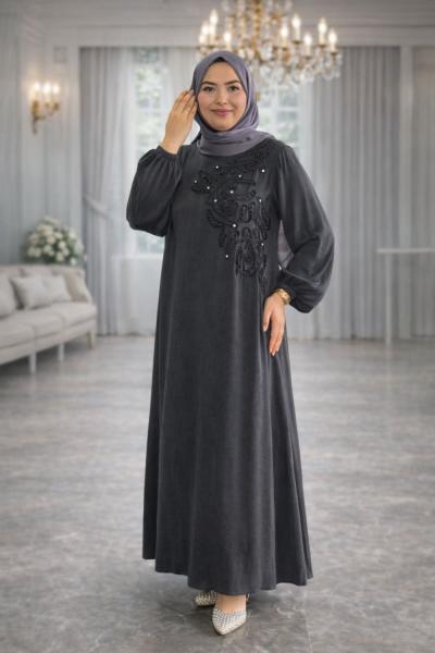 Fatoş Tesettür Abiye Füme