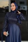 Dicle Tesettür Abiye Lacivert