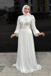 Hale Tesettür Abiye Beyaz
