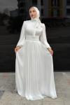 Hale Tesettür Abiye Beyaz