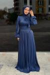 Hale Tesettür Abiye Lacivert