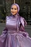 Emel Tesettür Abiye Lila